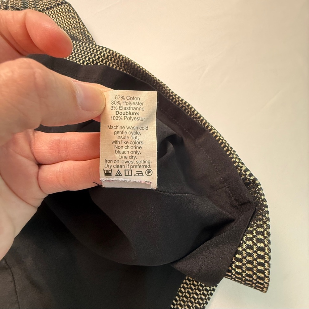 MADEWELL Black & Gold Metallic Jacquard Sirt Full A-Line Shimmer Mini XS - Picture 8 of 8